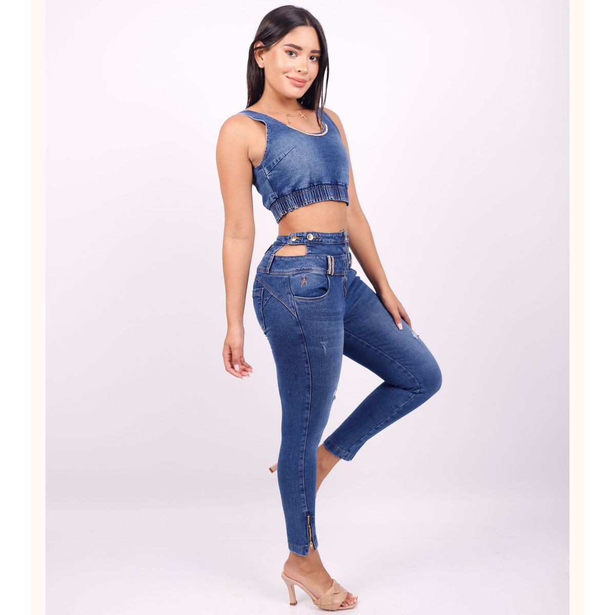 BENCUS JEANS - Conjunto Total Denim Top  Pantalon jeans