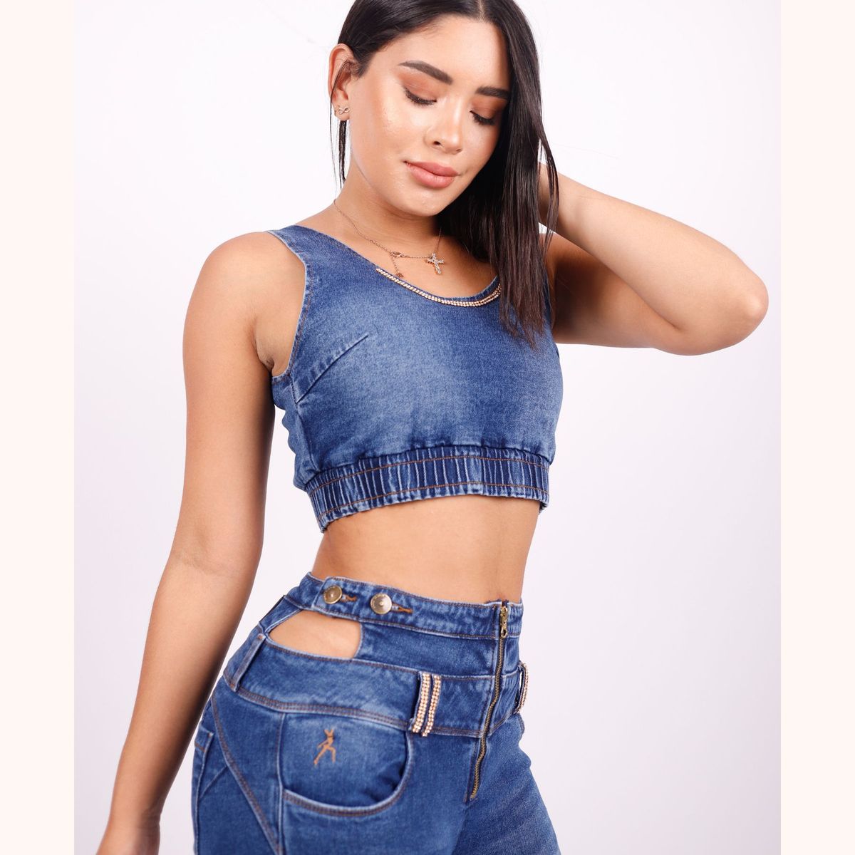 BENCUS JEANS - Conjunto Total Denim Top  Pantalon jeans