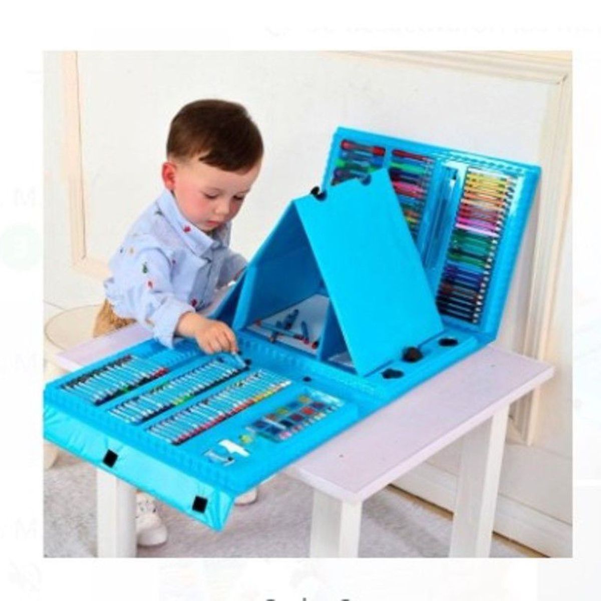 GENERICO - Mega Set de Arte y Dibujo para Niños  Celeste de Calidad