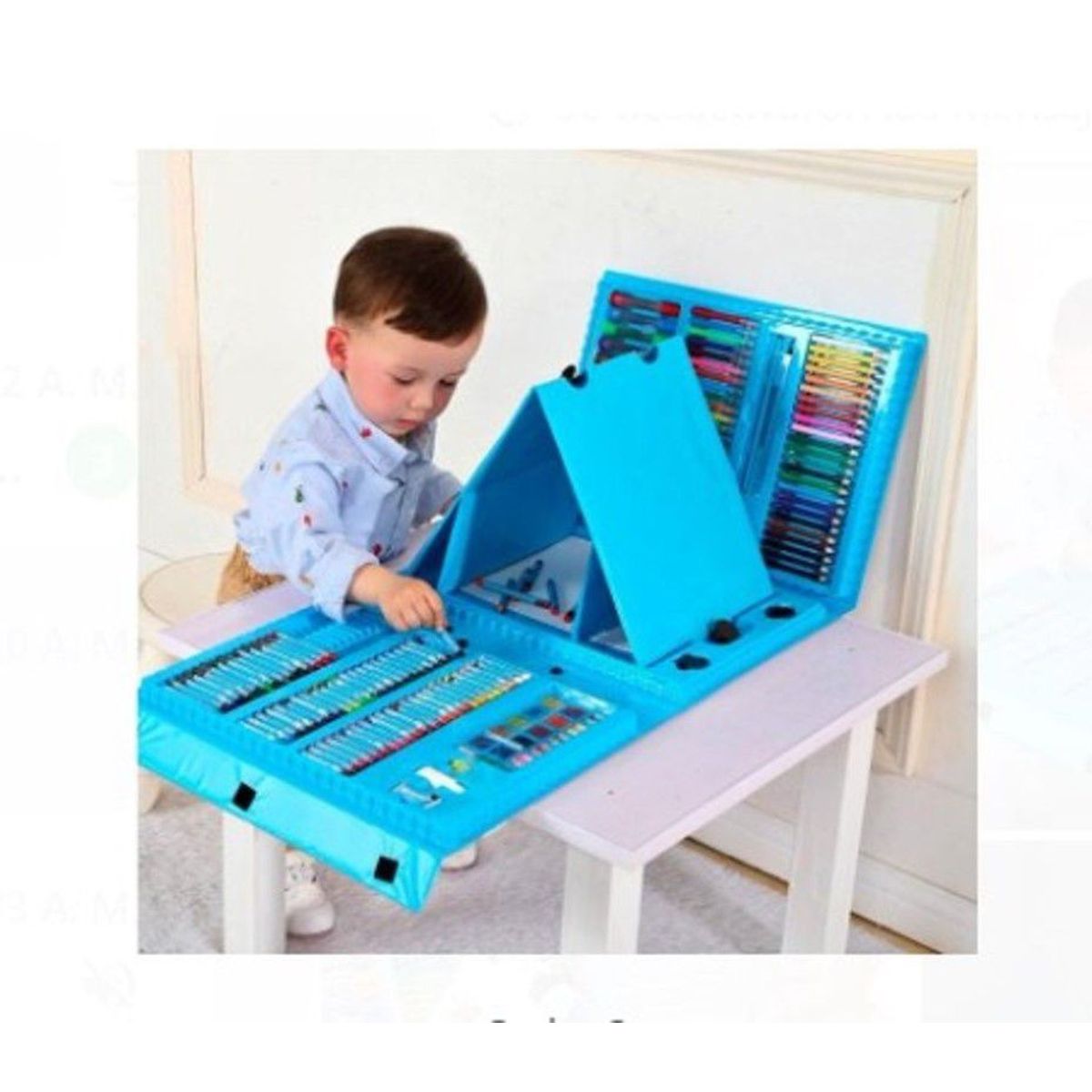 GENERICO - Mega Set de Arte y Dibujo para Niños  Celeste de Calidad