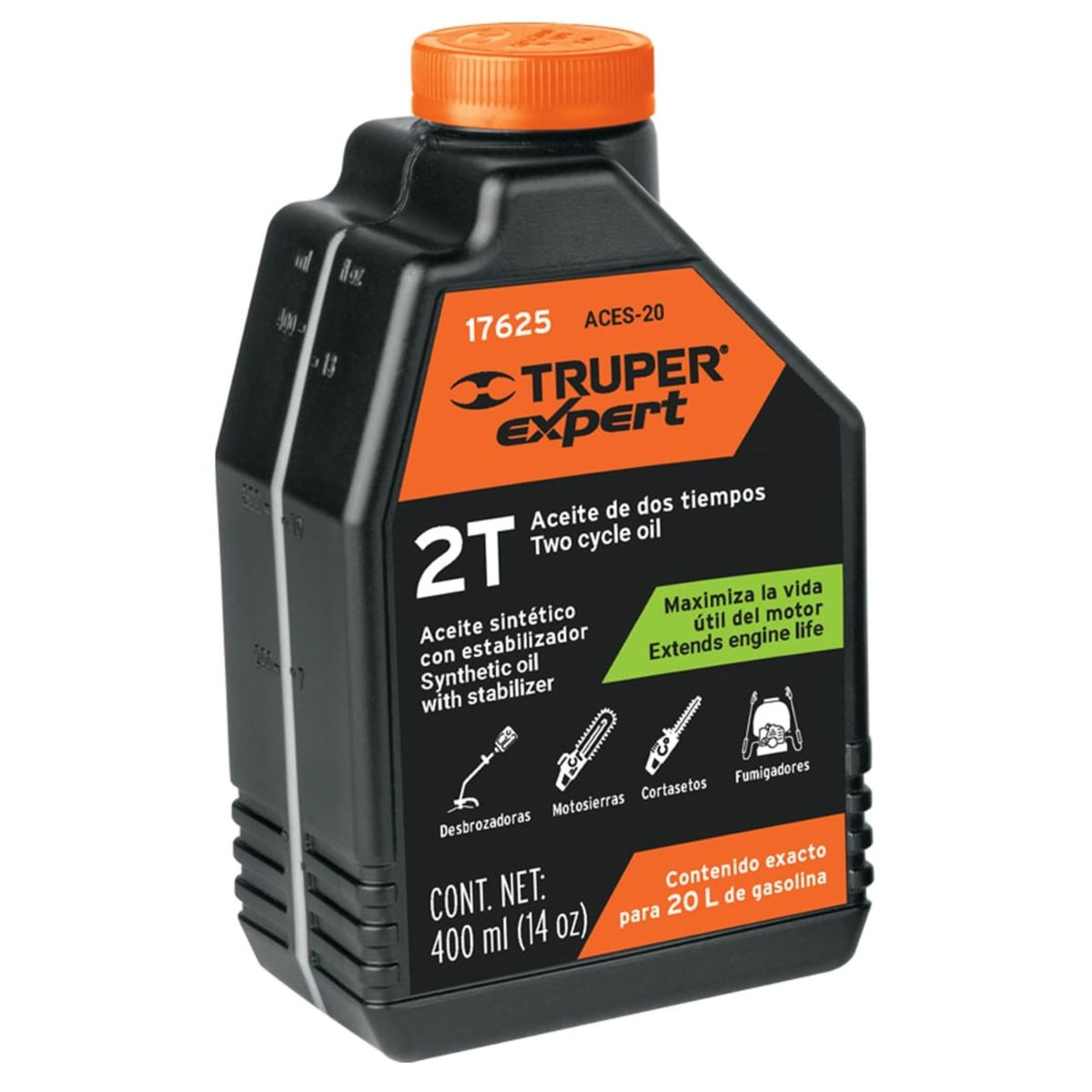 TRUPER - Aceite 2 tiempos para motores, 400 ml Truper