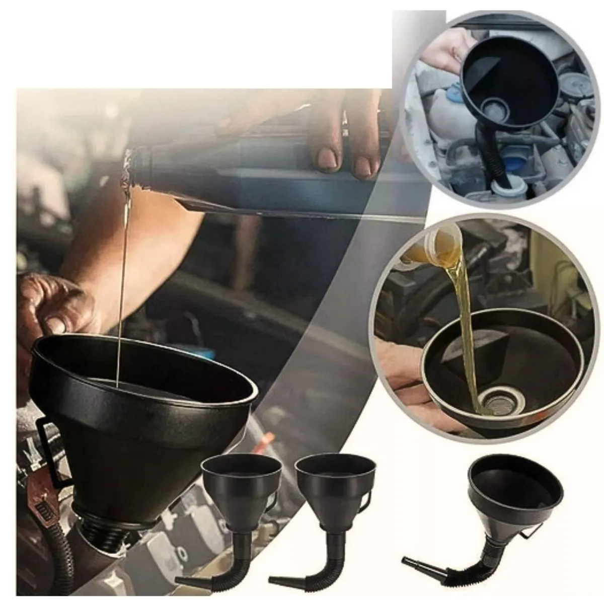 TRUPER - Embudo plástico con filtro cuello flexible Truper