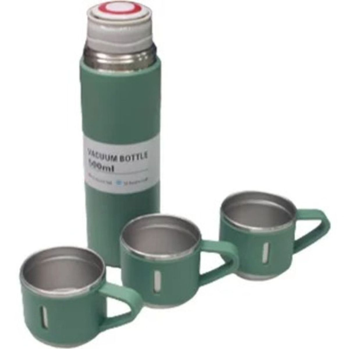 GENERICO - Termo de Acero Inoxidable con tazas regalo - Color Verde