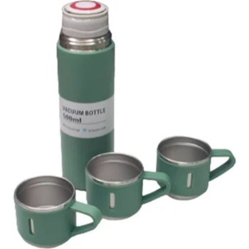 GENERICO - Termo de Acero Inoxidable con tazas regalo - Color Verde