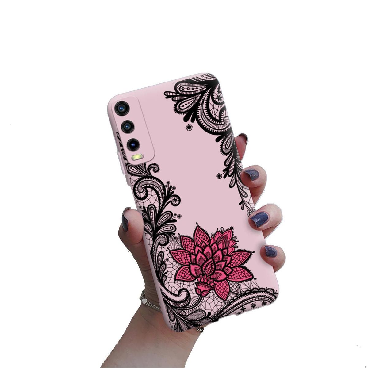 GENERICO - Funda Protector Case VIVO Y11S Y20 - FLOR LOTO ROSA