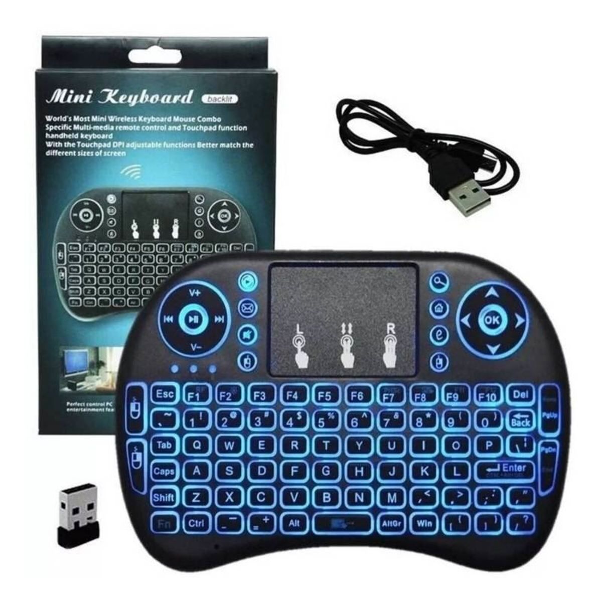 OEM - Mini Teclado Inalámbrico Touchpad Mouse Keyboard
