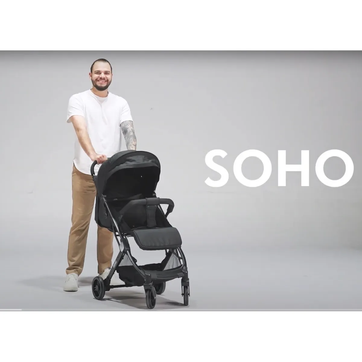 BABYKISS - COCHE DE BEBE ESTILO MALETIN PLEGABLE COLOR NEGRO