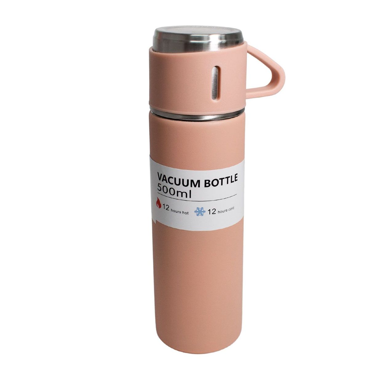 GENERICO - Termo de Acero Inoxidable con tazas regalo - Color Rosado