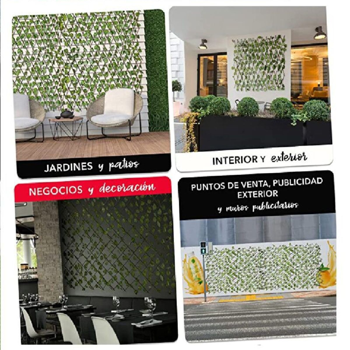 OTTOWARE - Rejilla Decorativa con Hojas Artificiales