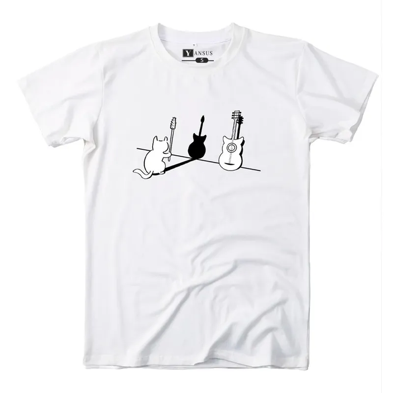 YANSUS - Polo Hombre Yansus Blanco Estampado Gato