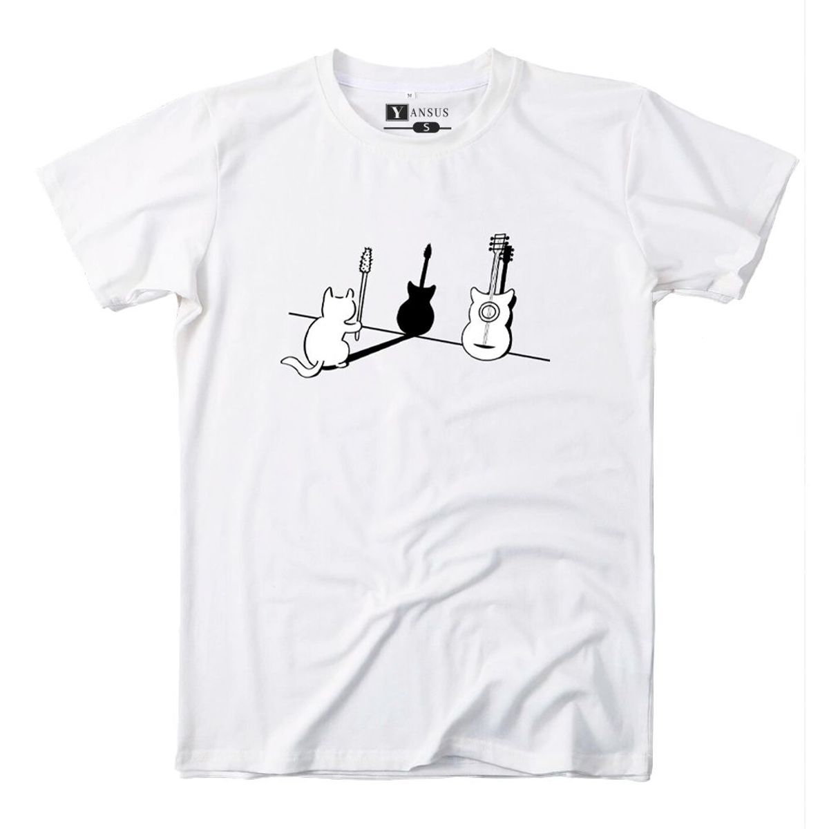 YANSUS - Polo Hombre Yansus Blanco Estampado Gato