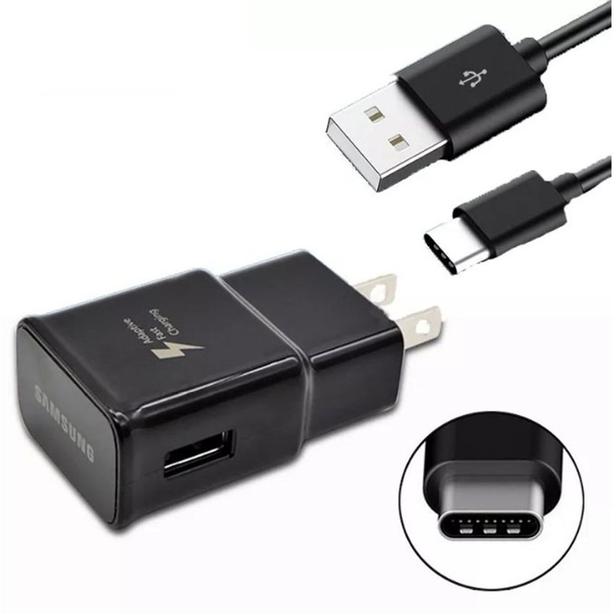 GENERICO - Cargador para Samsung Carga Rápida S9 Plus - Negro