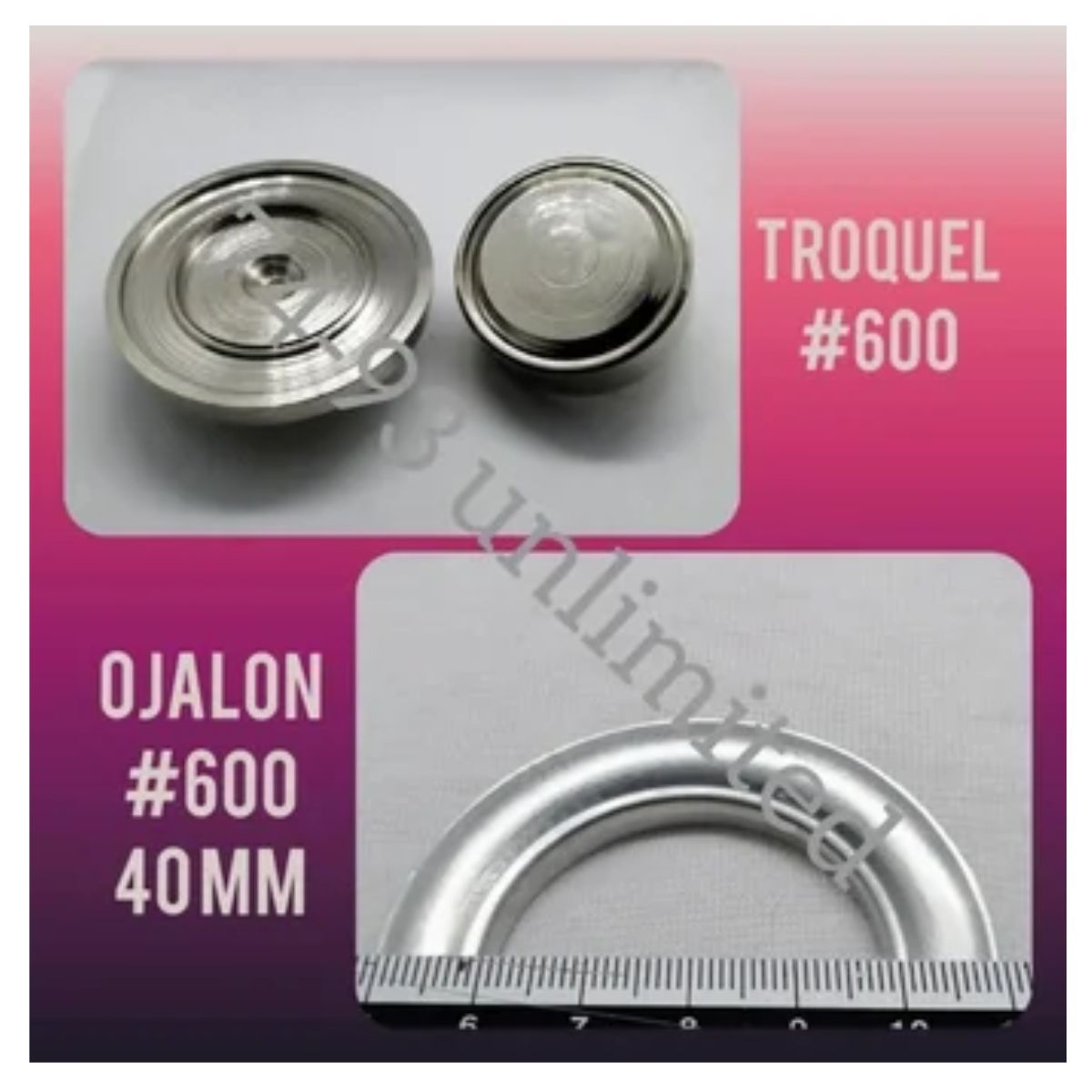 GENERICO - 100 Ojales Metálicos Para Cortina, 4cm Interior + Su Troquel