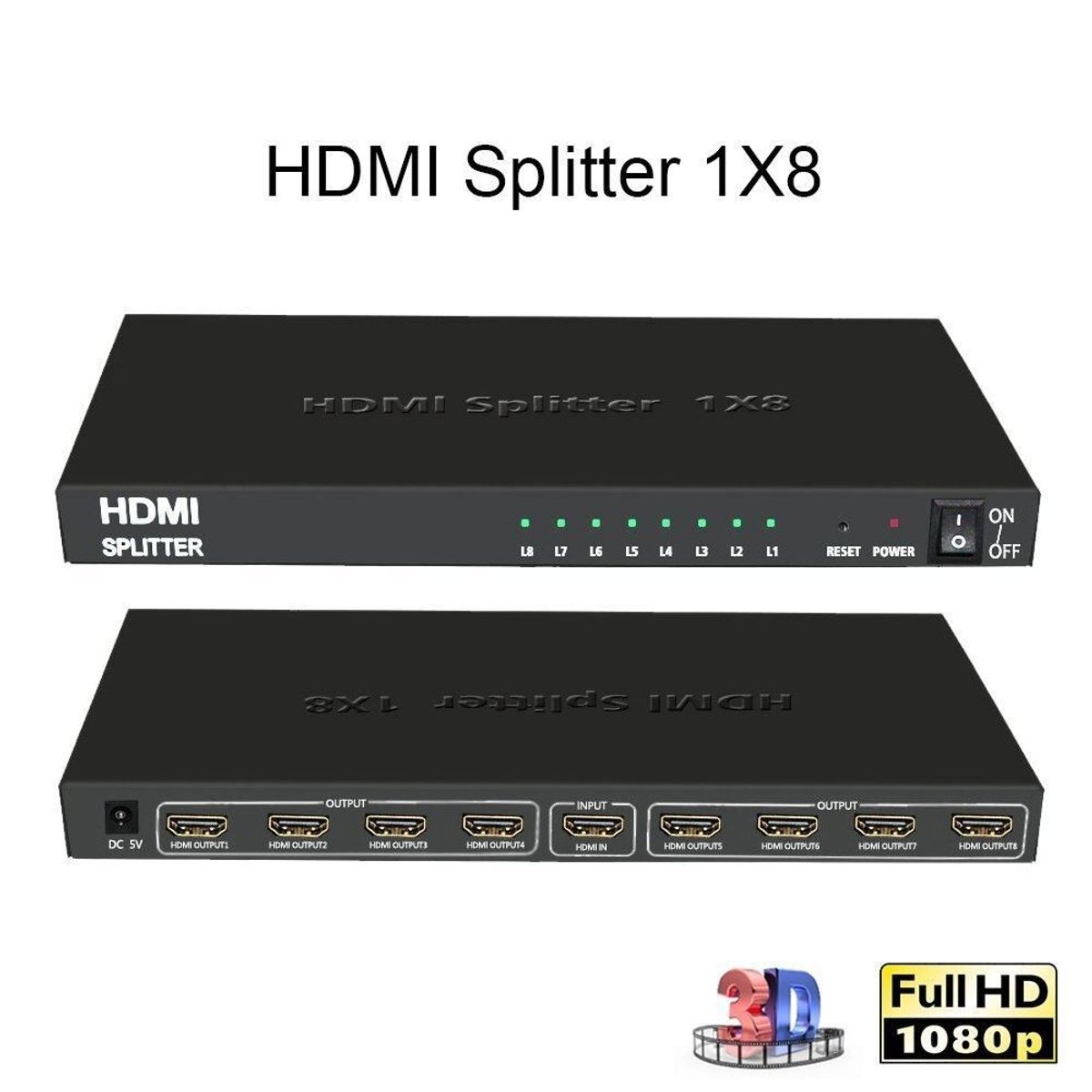 OEM - Splitter Divisor de 8 Puertos Hdmi 4K x 2K 3D