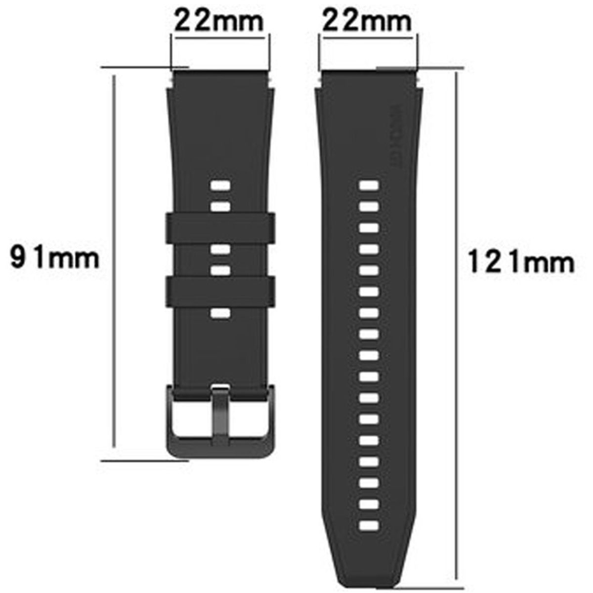 GENERICO - Correa Silicona Sport de 22mm para Xiaomi Haylou Solar LS05 - Negro