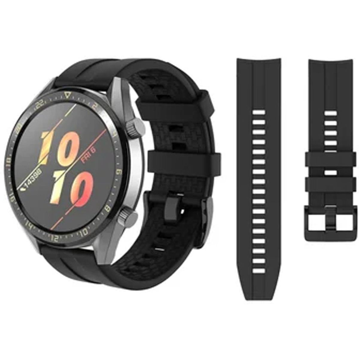 GENERICO - Correa Silicona Sport de 22mm para Xiaomi Haylou Solar LS05 - Negro