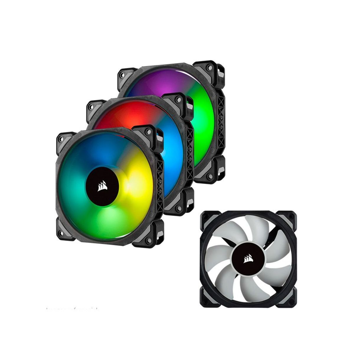 CORSAIR - Kit 3 Unid Fan Corsair ML120 Pro RGB 12cm 1600RPM 13.2VDC 4 pines PWM