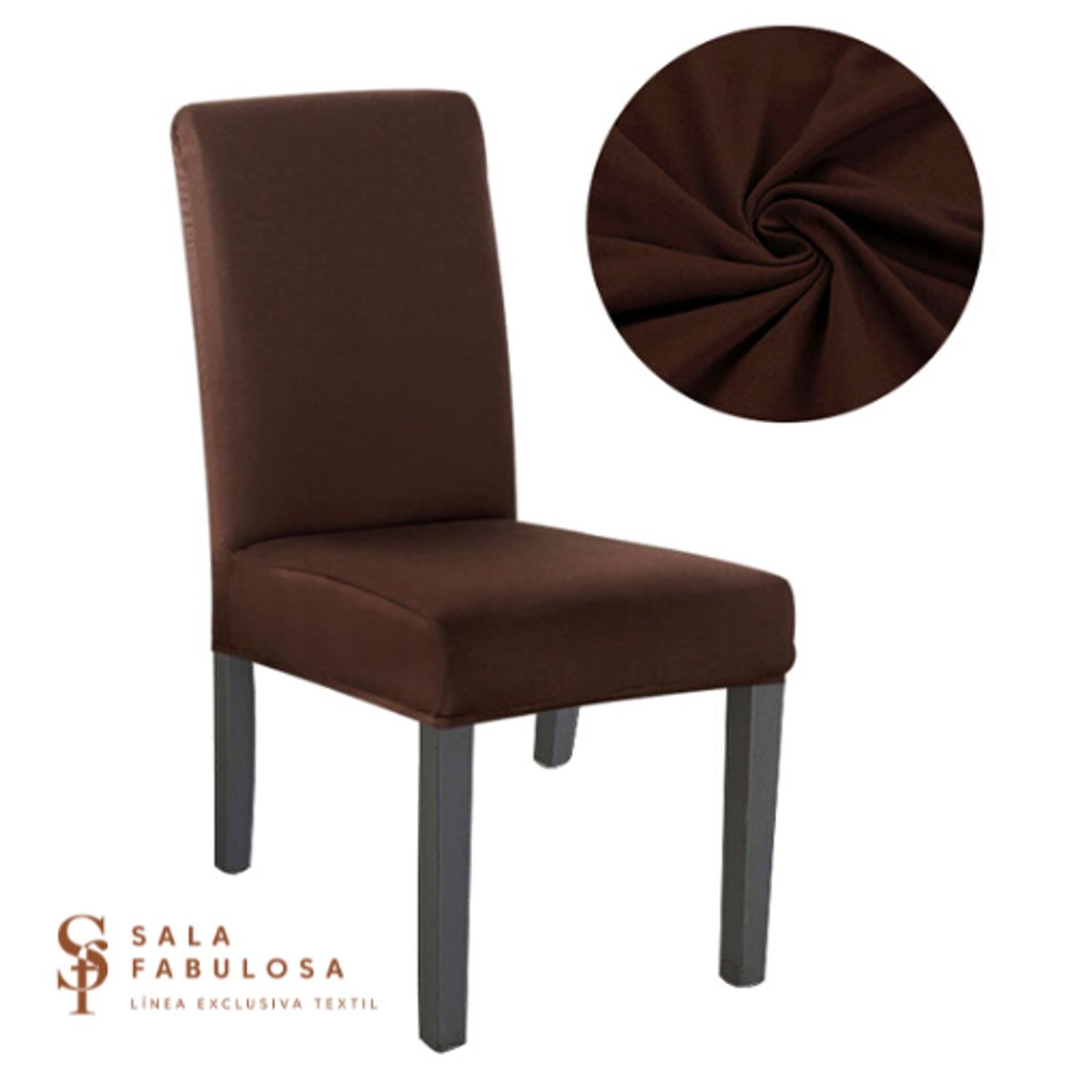 SALA FABULOSA - Funda protectora lycra de silla Set 8 pzs Chocolate intensive