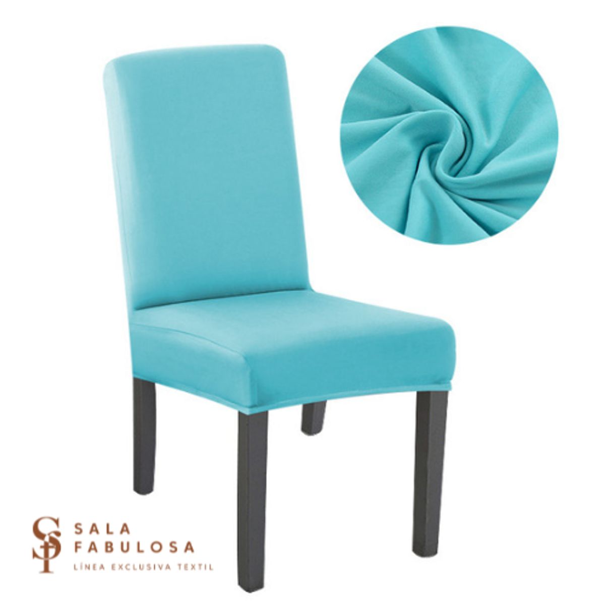 SALA FABULOSA - Funda protectora de silla Lycra Set 8 pzs Sky blue Sala fabulosa