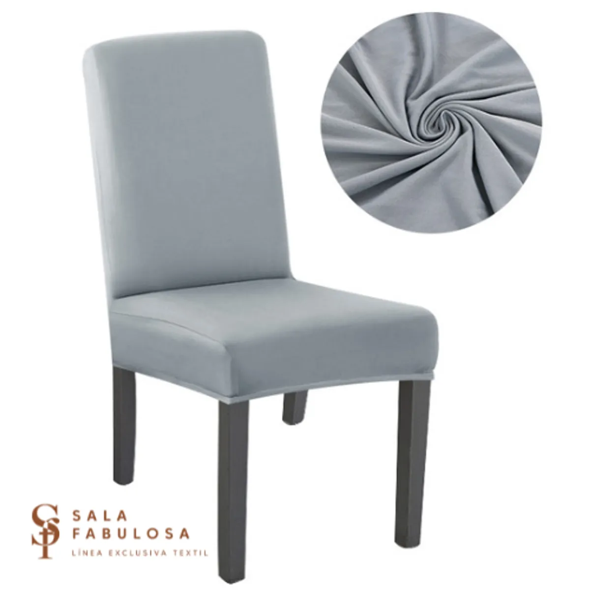 SALA FABULOSA - Funda protectora de silla Lycra Set 8 pzs Gray delicated Sala fabulosa