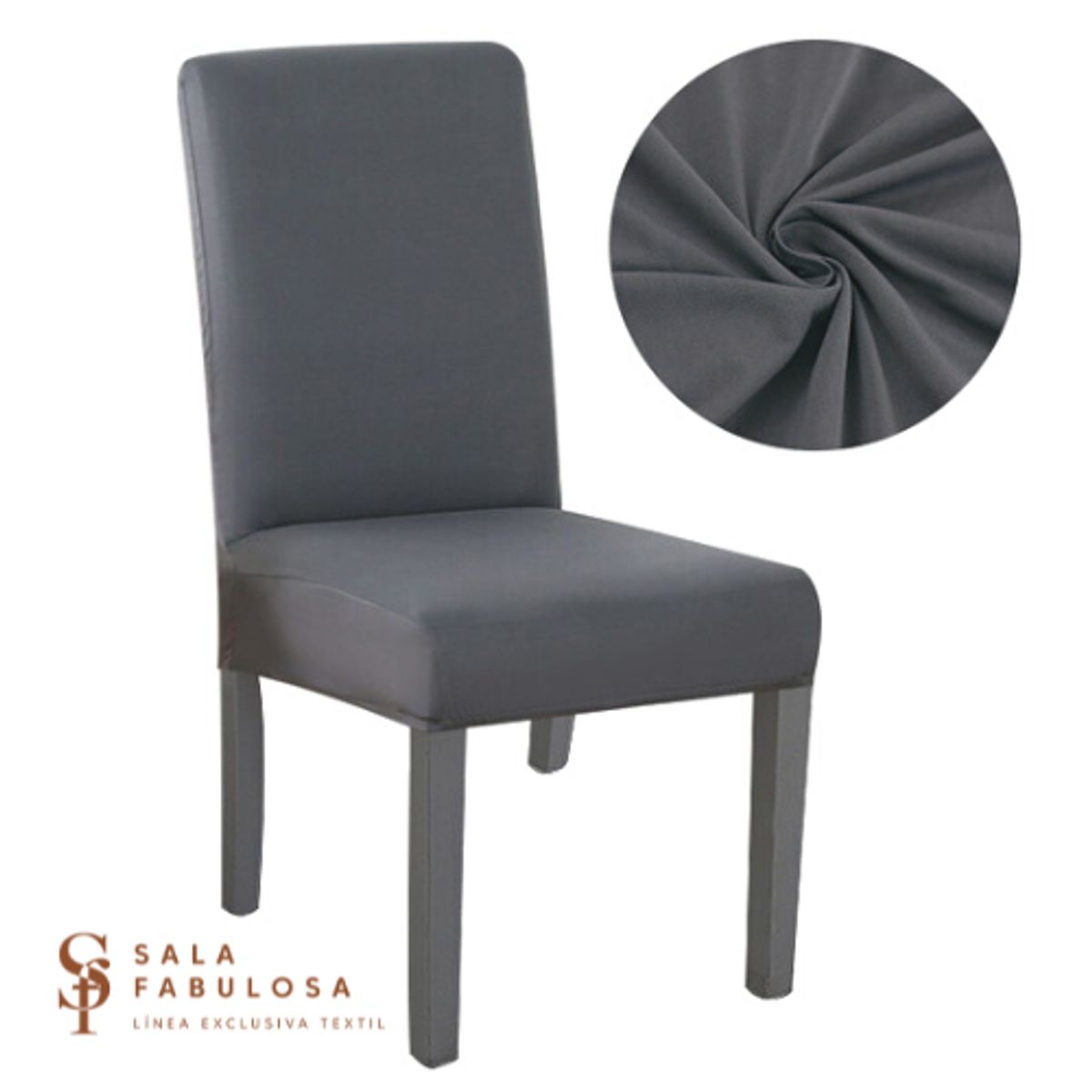 SALA FABULOSA - Funda protectora de silla Lycra Set 8 pzs Gray strong Sala fabulosa