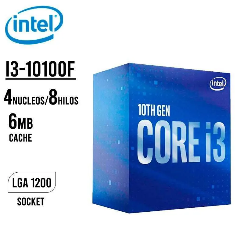 INTEL - PROCESADOR INTEL CORE i3 10100F 3.60GHZ LGA 1200 6MB 4-CORES