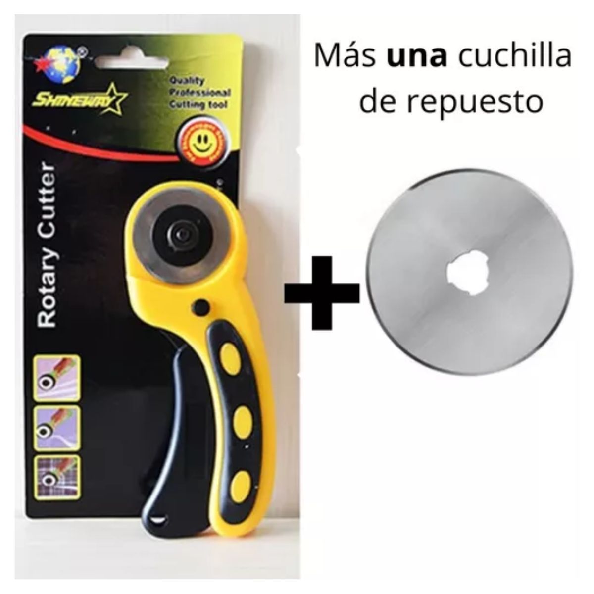 GENERICO - Cortadora Manual De Tela Giratoria 1 Cuchilla Repuesto 45mm