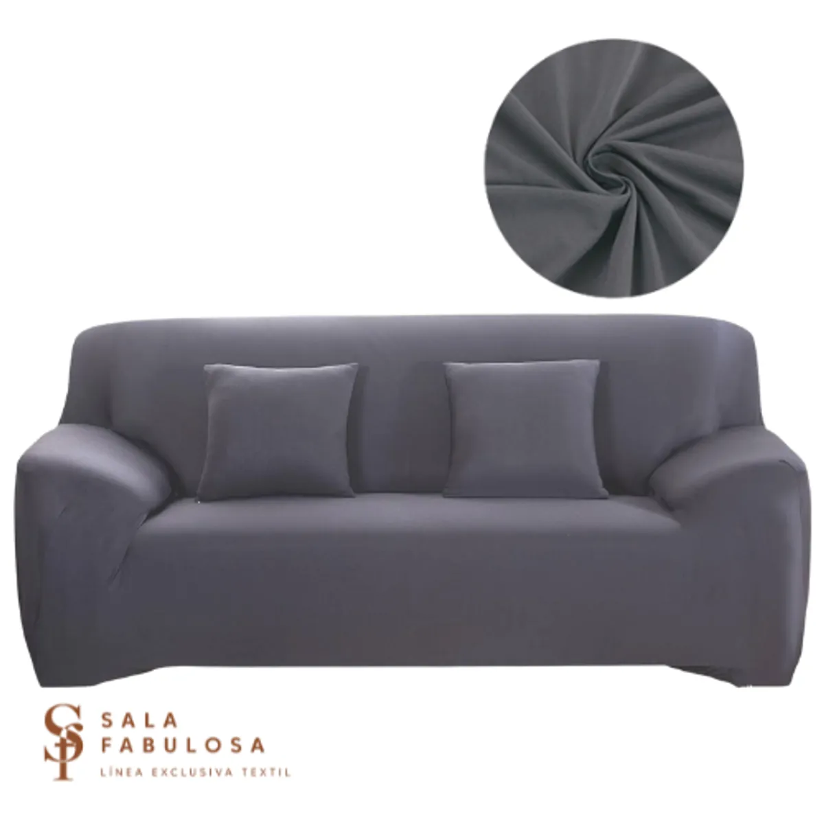 SALA FABULOSA - Funda protectora de mueble Lycra Set 3-2-1 pzs Gray Strong