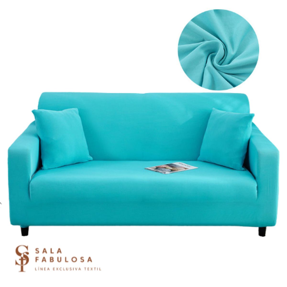 SALA FABULOSA - Funda protectora de mueble Lycra Set 3-2-1 pzs Sky blue Sala fabulosa