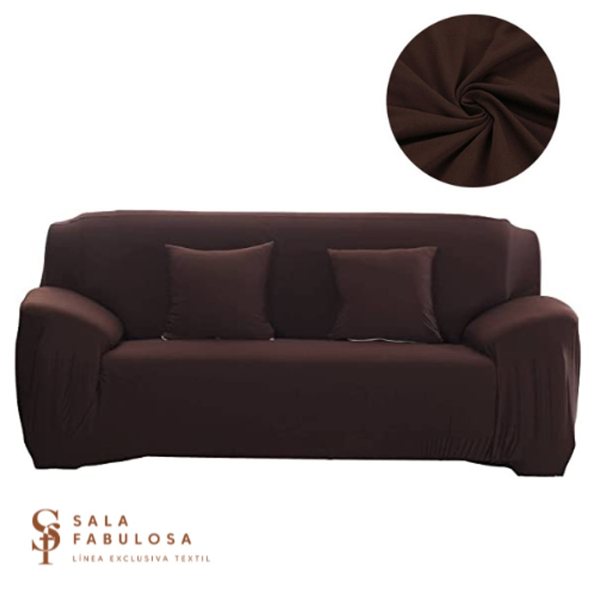 SALA FABULOSA - Funda protectora de mueble Lycra Set 3-2-1 pzs Chocolate intensive