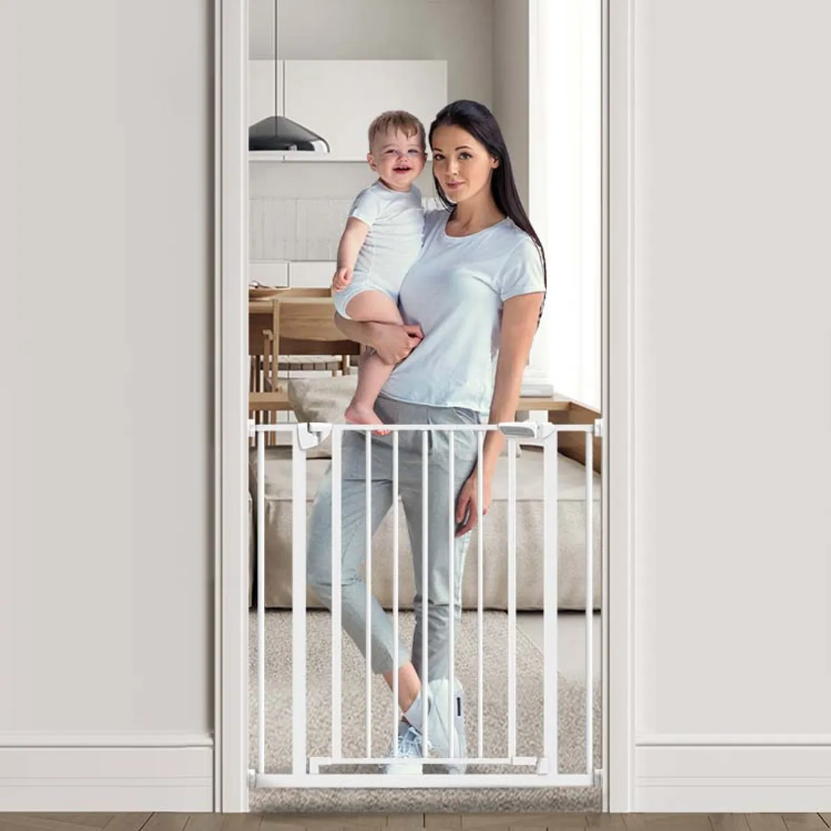 BABYKISS - Reja de seguridad para bebes y mascotas 78-104cm de ancho