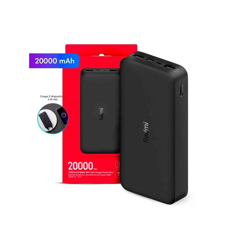 XIAOMI - Power Bank Xiaomi 20000mAh carga Rápida 18W