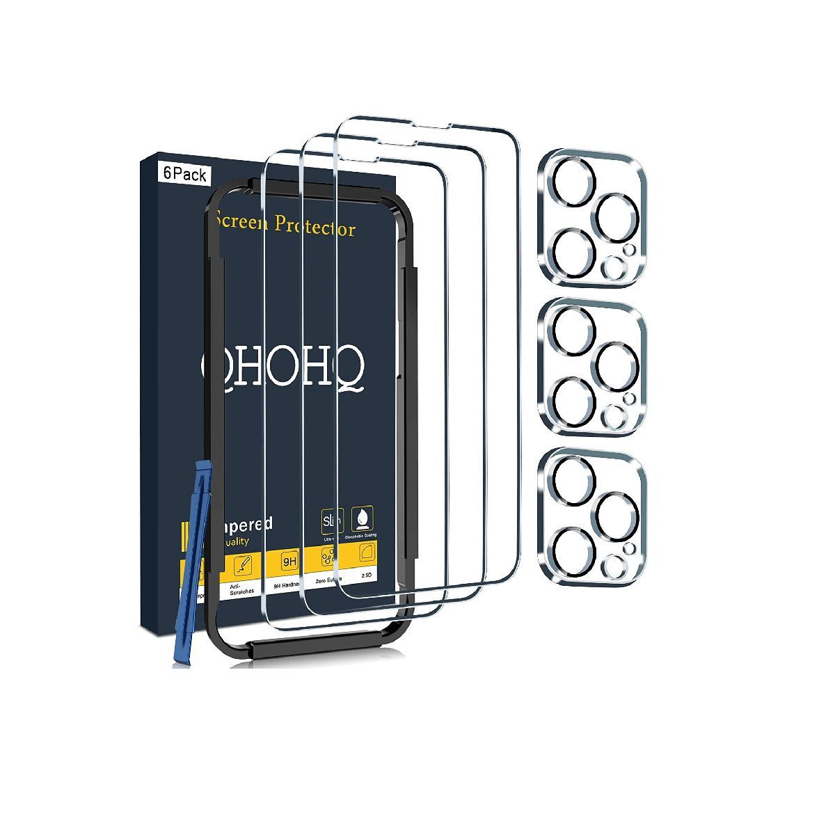 GENERICO - Mica Para iPhone 14 Pro + Pack de Mica Para Lente Total 3 Pack