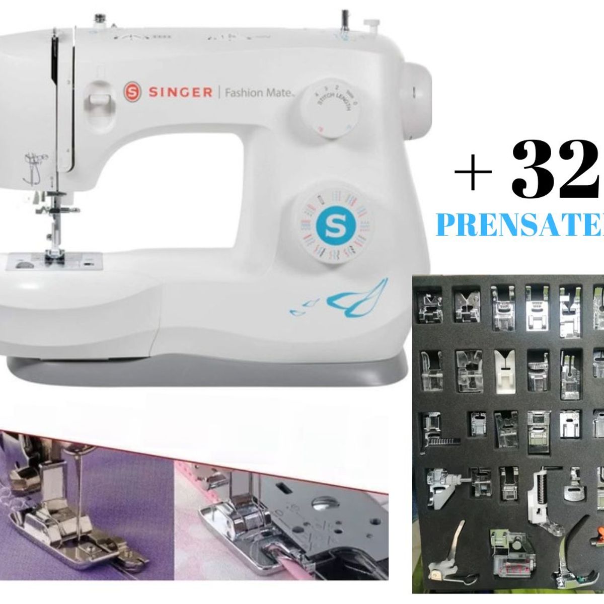 GENERICO - Máquina Domestica Singer Fashion Mate 3342 + Kit Prensatelas