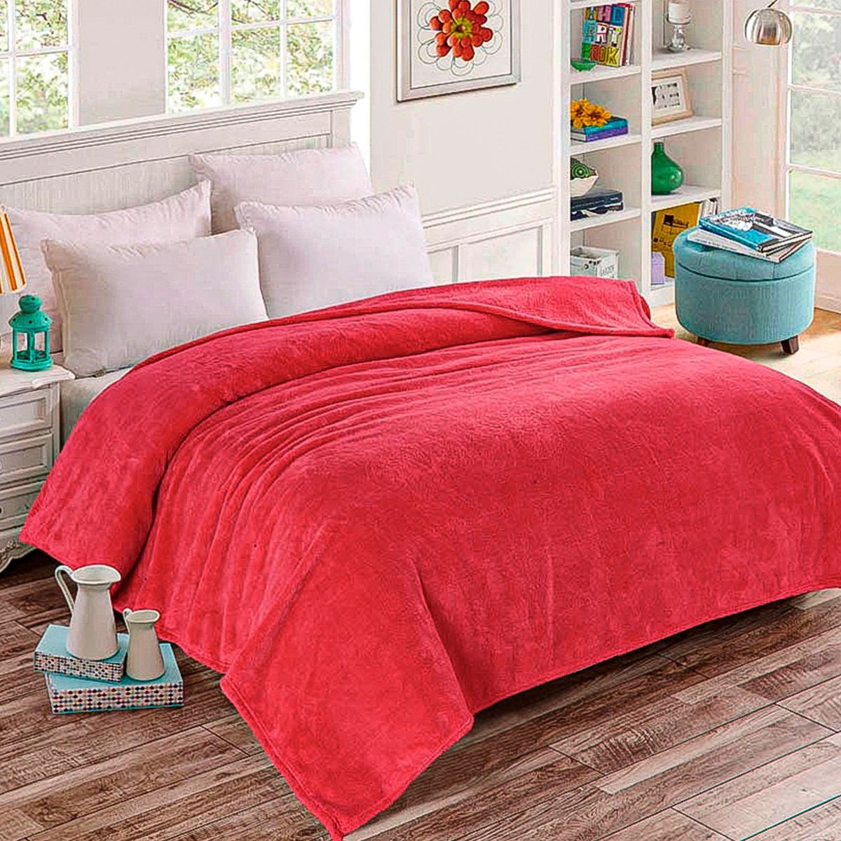 CASATEX - Manta Peluchón 2 plazas - ROJO IMPERIAL