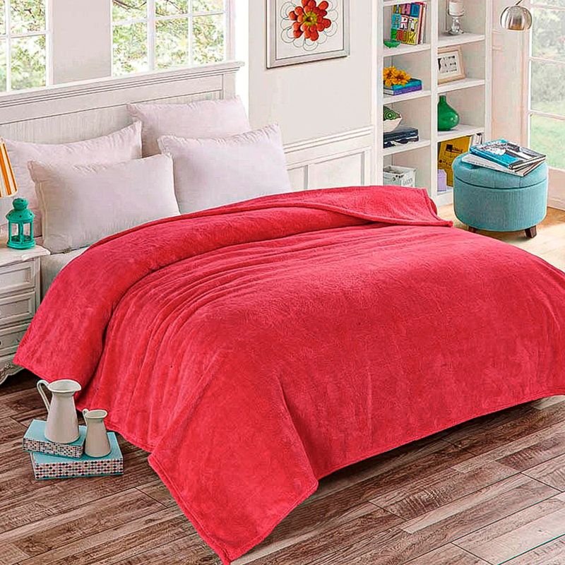 CASATEX - Manta Peluchón 2 plazas - ROJO IMPERIAL