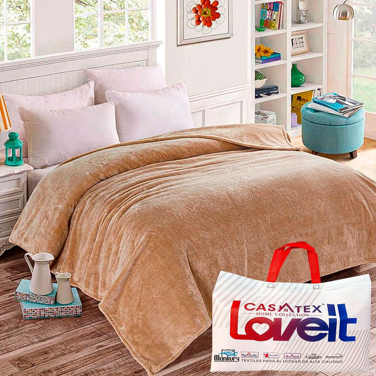 CASATEX - Manta Peluchón 2 plazas - BEIGE