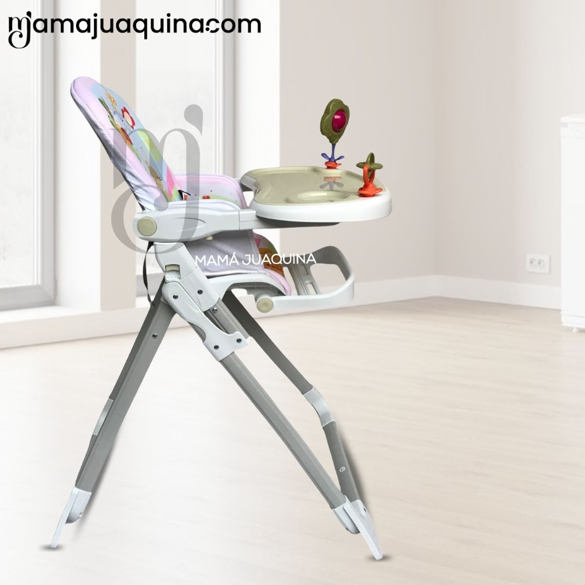 BABY - Silla De Comer Didáctica «JUNGLE» Plegable Pink