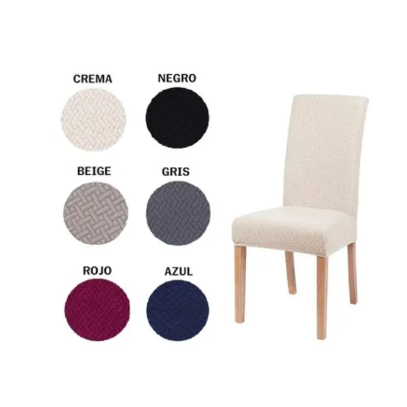 GENERICO - Funda Cubre Silla Elastizada Lavable de Calidad CREMA