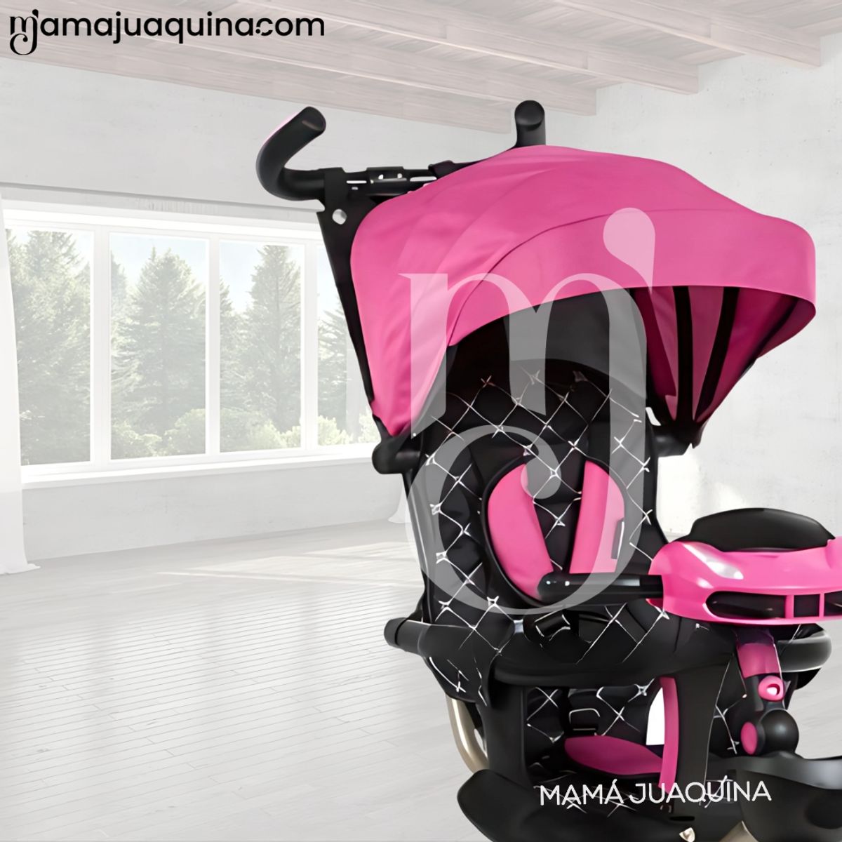 EBABY - Triciclo Guiador Giratorio »SANTORINI» USB Pink