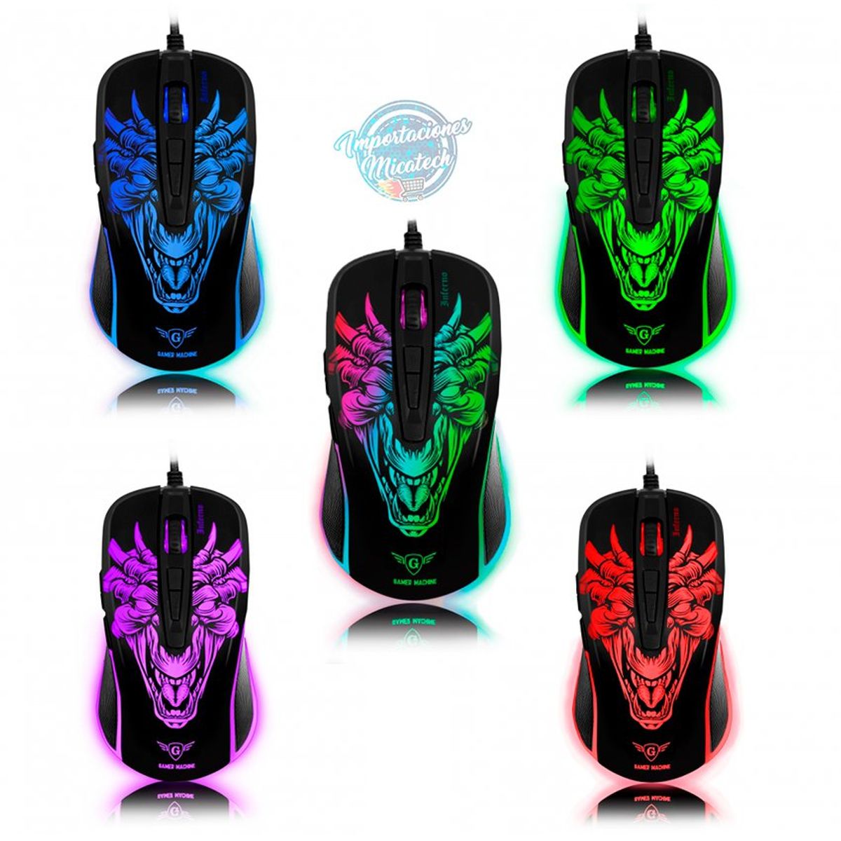 MICRONICS - Mouse gamer micronics inferno rgb 7200 dpi +pad