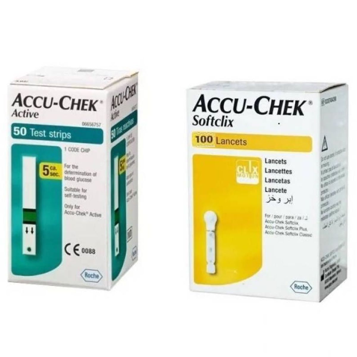 ACCU CHEK - 50 Tiras Accu Check Active +100 Lancetas