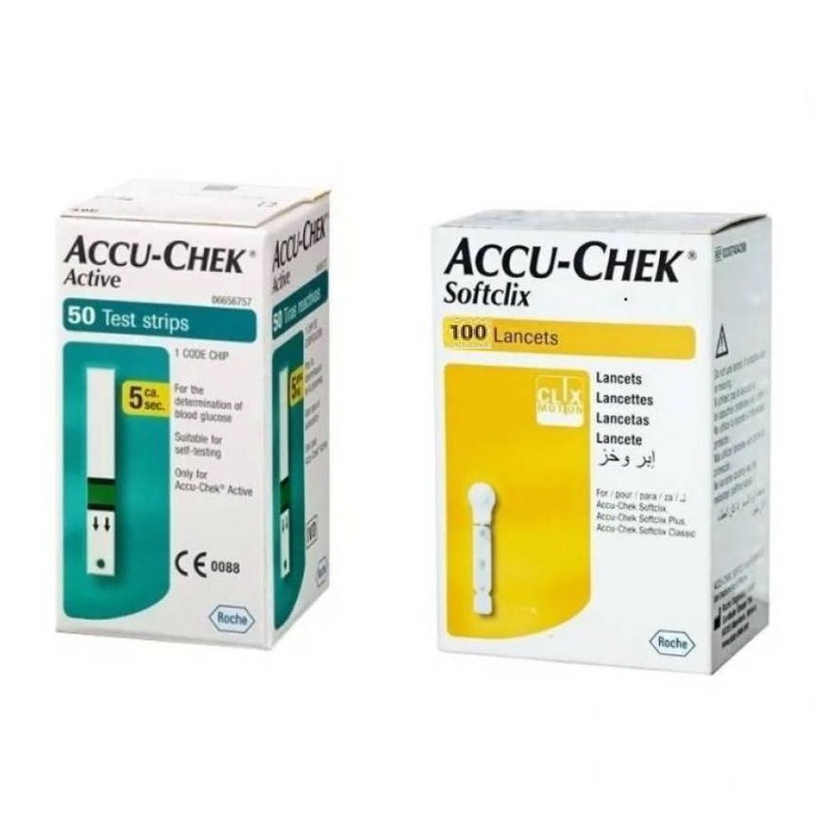 ACCU CHEK - 50 Tiras Accu Check Active +100 Lancetas