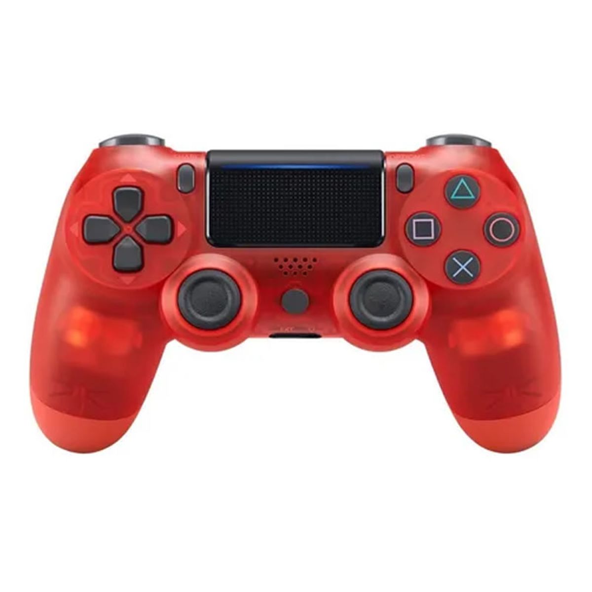 GENERICO - Mando PS4 Nuevo V2 Rojo Transparente Version - Caja Sellada