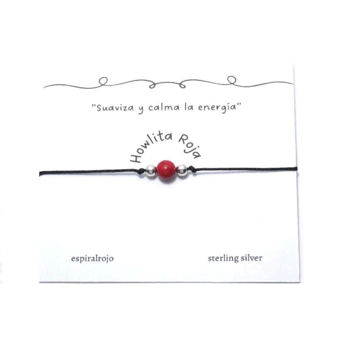 ESPIRAL ROJO - Pulsera Howlita Roja - Suaviza y Calma la Energía