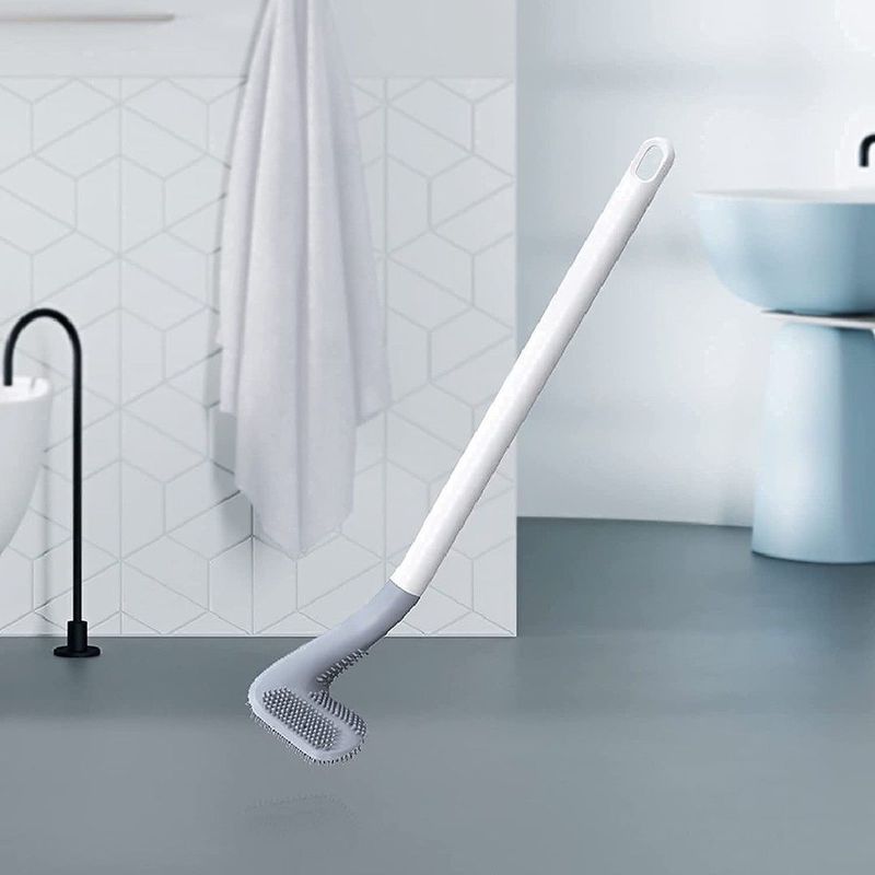 TODO FIT - Escobilla larga Cepillo para Limpieza Baño Inodoro Blanco