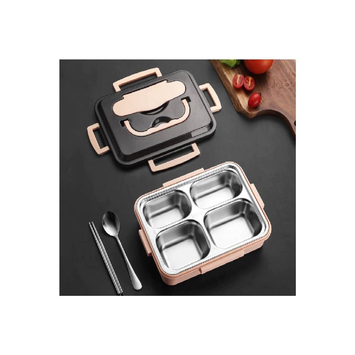 OTTOWARE - Lonchera de 4 Divisiones con Sujetador