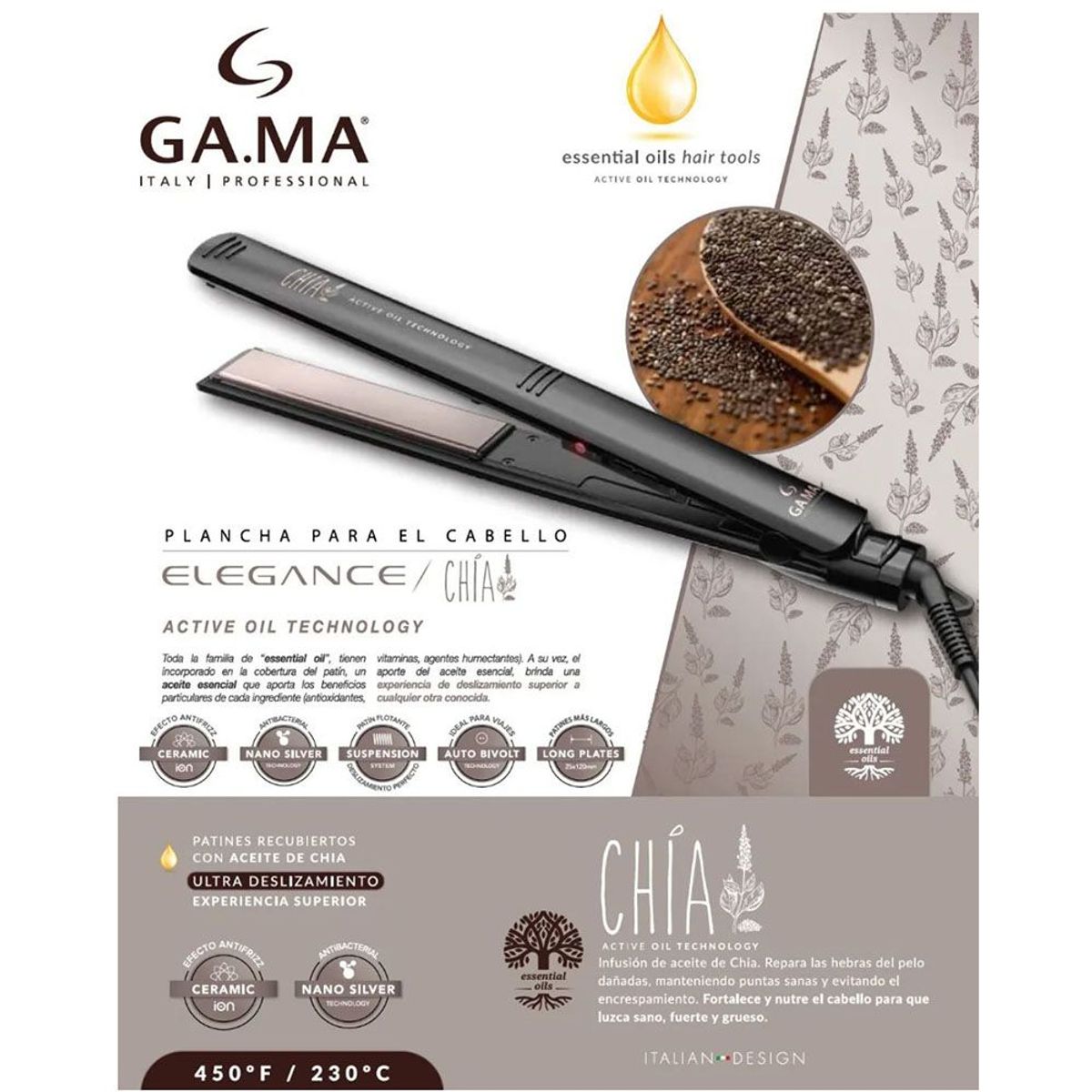 GAMA - Plancha De Cabello Gama Chia Elegance