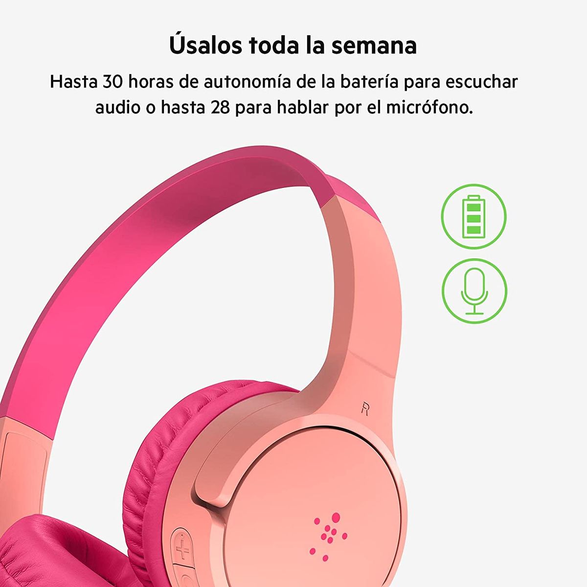 BELKIN - Audífonos Belkin SOUNDFORM Mini Inalámbricos Niños Rosa - AUD002btPK