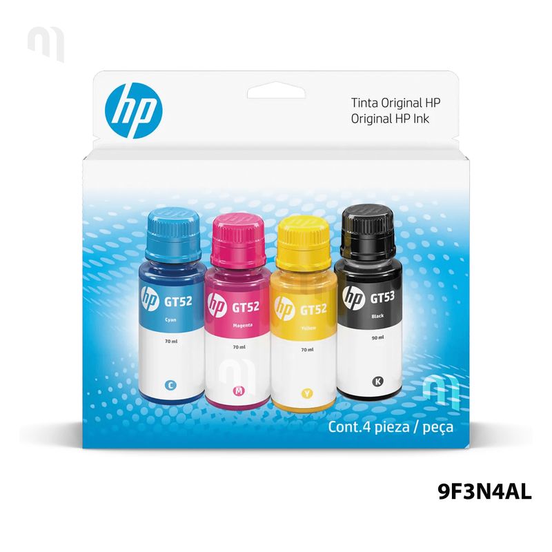 HP - JUEGO DE BOTELLAS DE TINTA HP GT53  GT52 ORIGINAL 9F3N4AL
